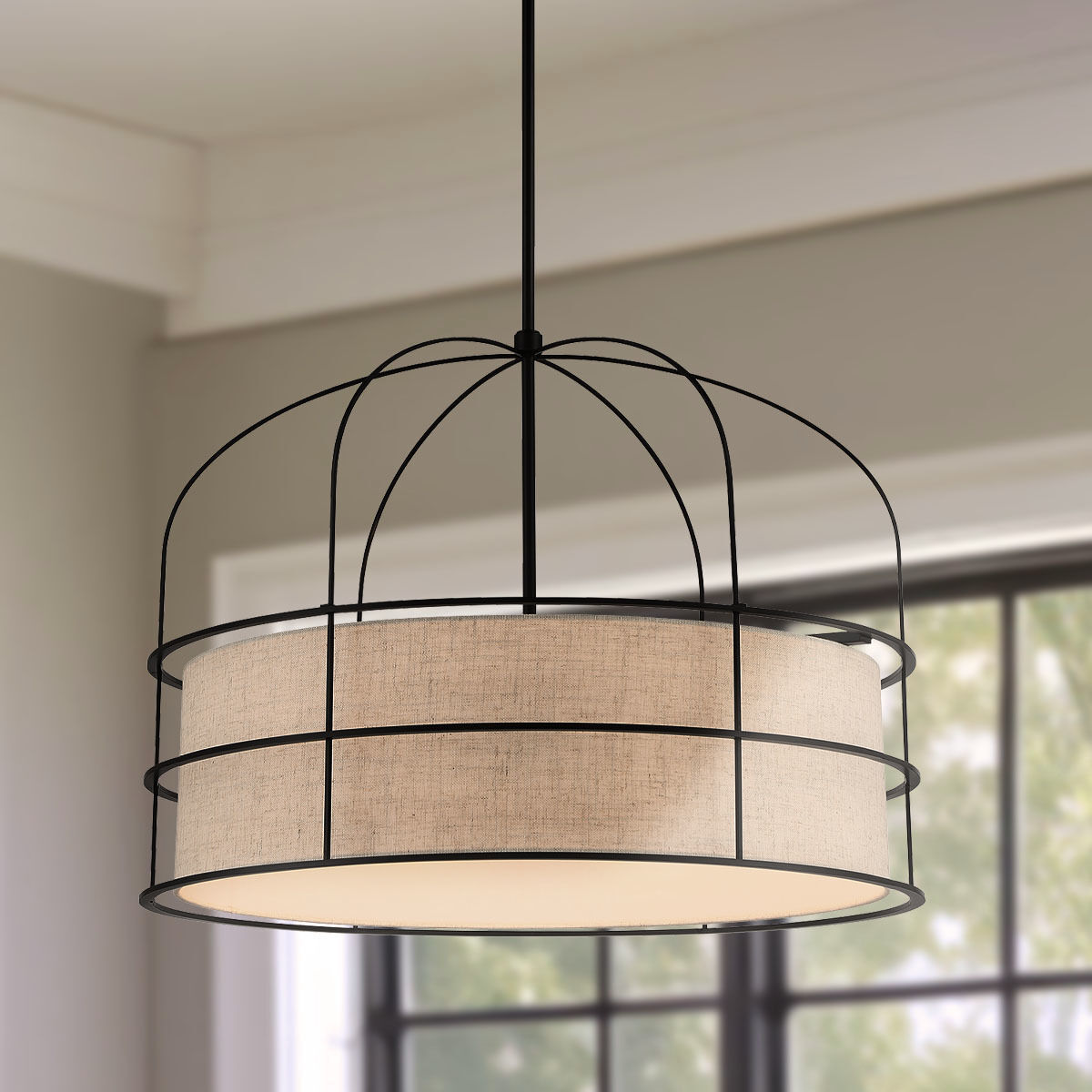 Gateway Park 6 Light 26 inch Coal Pendant Ceiling Light